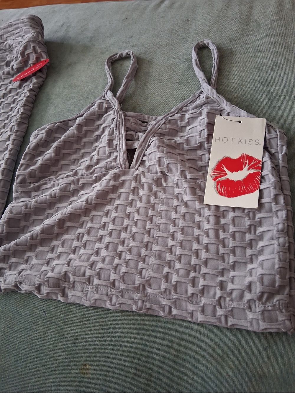 Hot Kiss Lavender Textured Cropped Cami